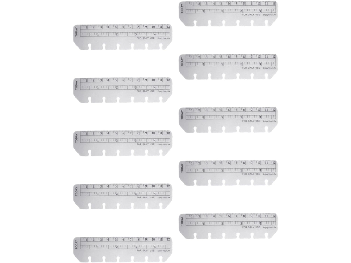 Conjunto De 10 Réguas Marcadoras Página Com 6 Furos E Função Divisória Para Fichário, Ideal Para Cadernos, Agendas E