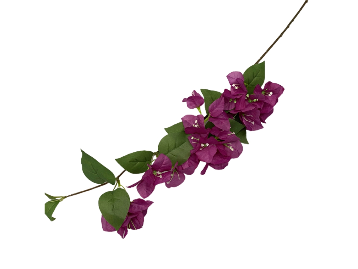 Vinha artificial bougainvillea para decoração de interior e jardim com folhagem verde e flores roxas LAXISCREED