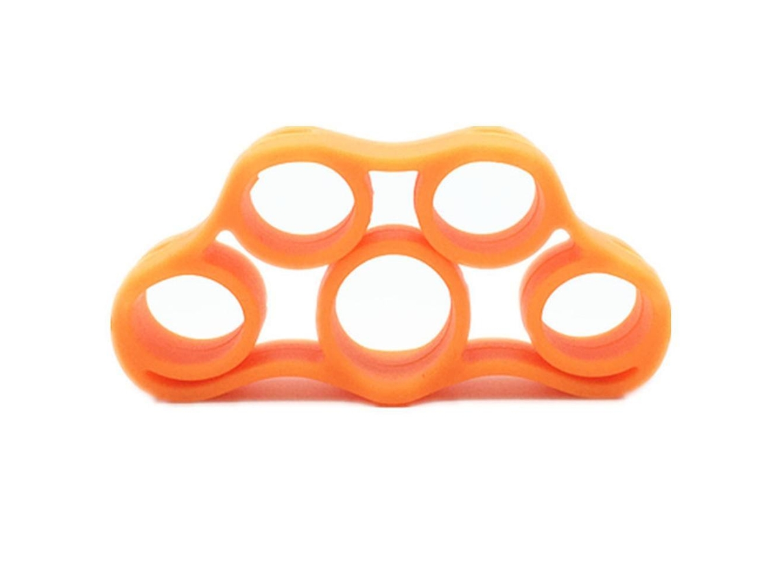 Exercitador de dedos de silicone Rebe para treinamento de força e flexibilidade, ideal para artrite e atletas, laranja.