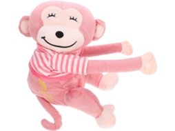 Caixa De Lenços De Pelúcia Rosa Em Formato De Macaco, Modelo Para Pendurar.