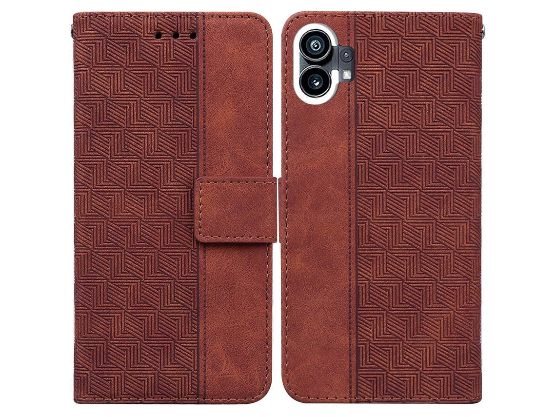 Capa De Celular Flip Em Couro Com Relevo Geométrico Para Celular For Nothing Phone 1