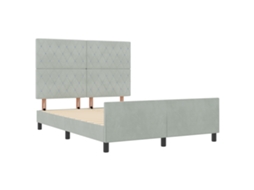 Conjunto 1 Cama Moderna Vidaxl Cinzento-claro Veludo (160 X 200 Cm)