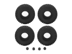 4 Pneus De Borracha Preta Com Apoio De Amortecimento Forte E Parafusos Antiderrapantes Para Carro Rc Axial Scx24 1/24