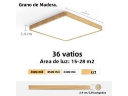Luminária de Teto Led Ultrafina de 2,4 Cm com Design Que Imita Madeira. MDUG (cor Madeira Quente, 36 W)