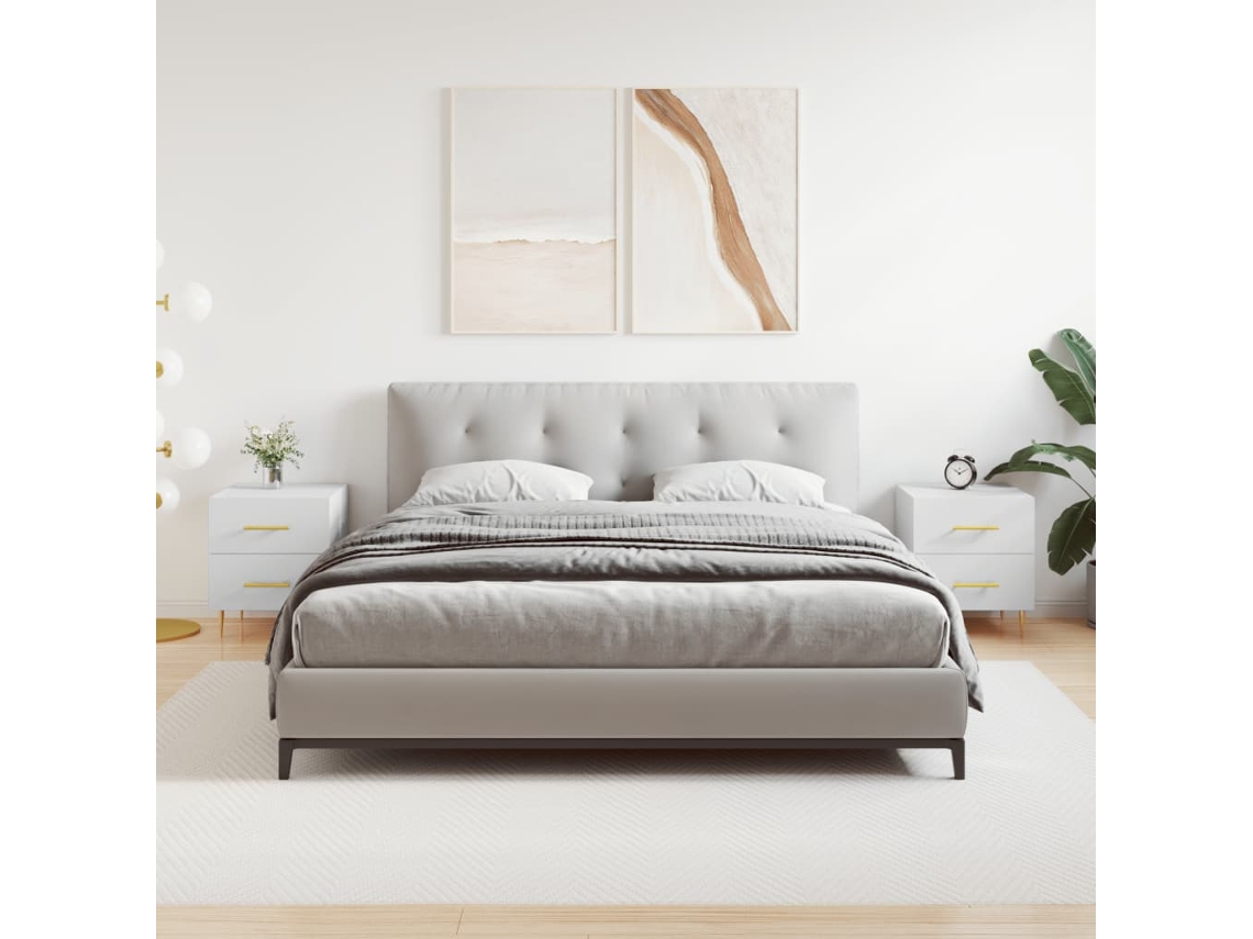 Vidaxl Mesas De Cabeceira 2 Pcs 40x35x47,5 Cm Deriv. De Madeira Branco