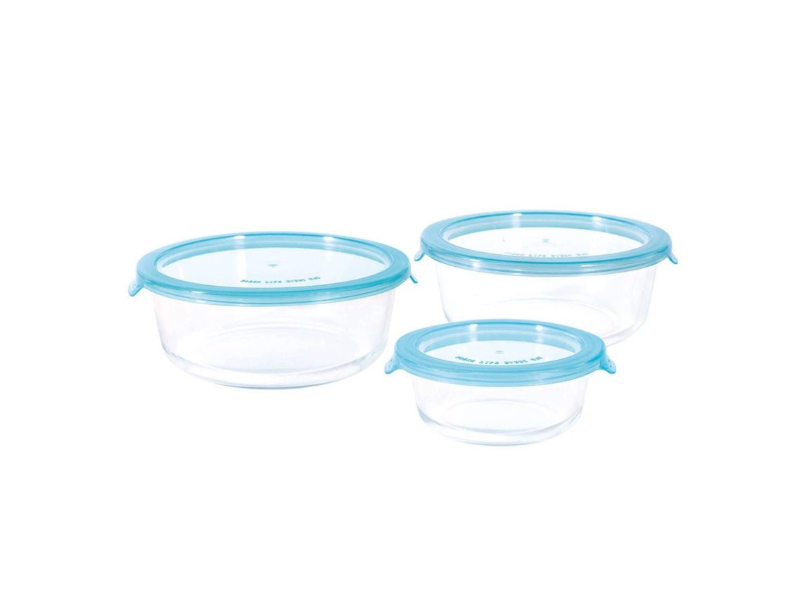 Conjunto 3 Caixas Herméticas Vidro Red Easy Keep Kasa