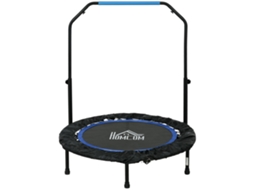 Trampolim Elástico Dobrável Com Halteres Ajustáveis Na Cor Azul. Para Exercícios Adultos Indoor - Dimensões: Ø102 Cm 99-123 Cm