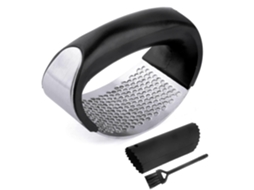 Prensa de Ajo Acero Inoxidable 304 Con Pelador Y Cepillo de Limpieza Diseño Ergonómico Duradero para Cocina