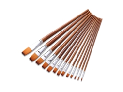 Conjunto de Pincéis de Arte Profissional com 13 Peças Cabo Longo de Madeira Pincel de Cabelo de Nylon para Acrílico Óleo Aquarela Guach Tipo 2