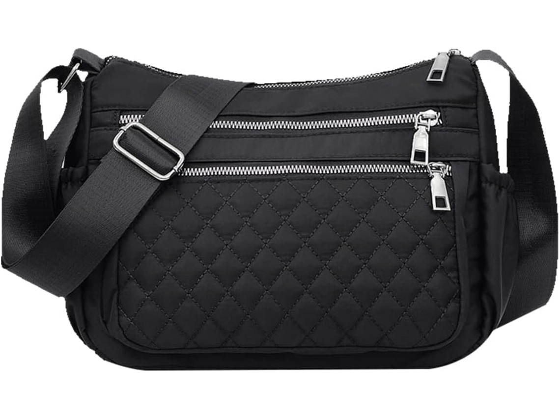 Bolsa Ciieeo Grande De Lona Preta Para Mulheres, Bolsa Multifuncional Grande Com Diversos Compartimentos