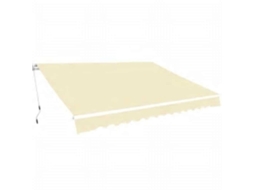 Vidaxl Toldo Dobrável Manual 600 Cm Creme