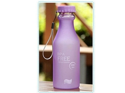 Garrafa De Água Esportiva Portátil (roxa) De 500ml Com Estampa De Letras E Design À Prova De Vazamentos.