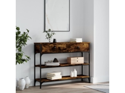 Vidaxl Mesa Consola 100x25x75 Cm Derivados De Madeira Carvalho Fumado
