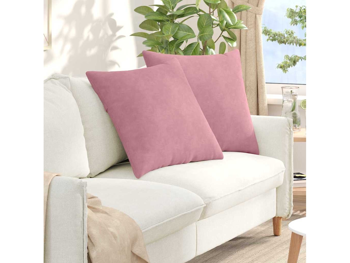 Vidaxl Travesseiros De Sofá 2 Pcs Rosa 60 X 60 Cm