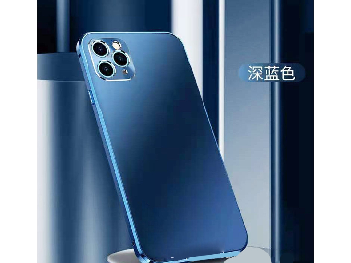 Capa de Telefone para Apple Iphone 1... Azul Escuro EOOCOO (lente de Metal com Buraco de Precisão, Fosco Ultra Fino)