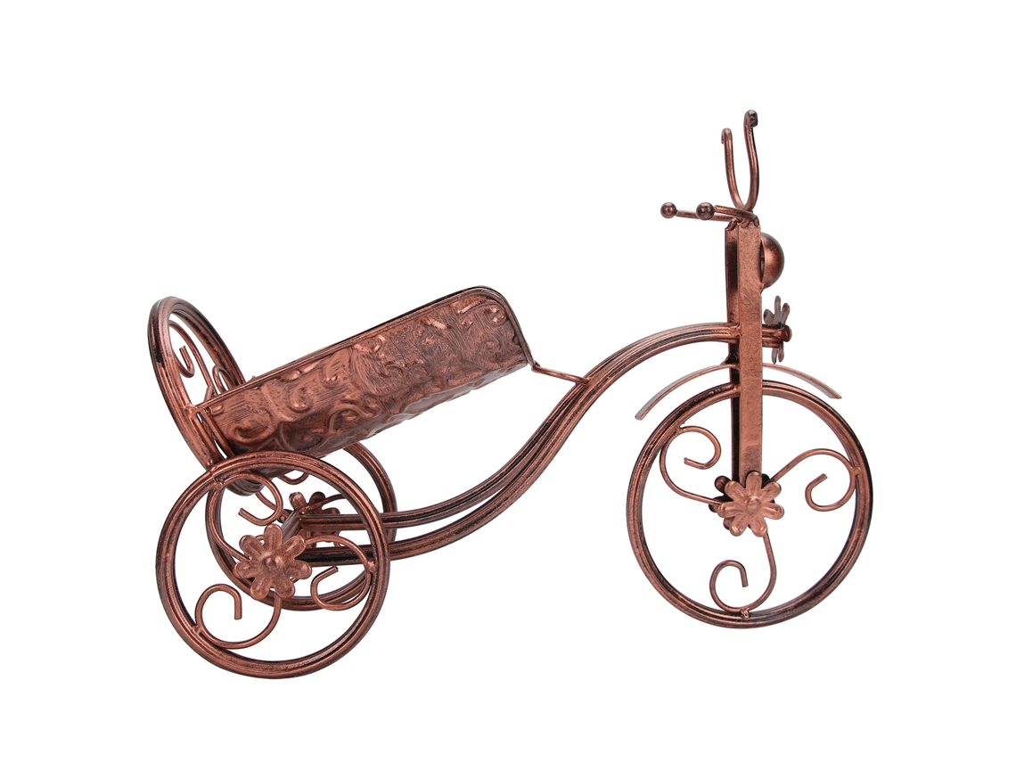 Suporte de Garrafa de Vinho Triciclo de Ferro Bronze