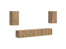 Conjunto Móvel Tv Carvalho Artesanal MAISON EXCLUSIVE 5 Peças