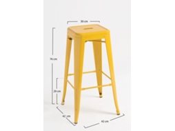 Pack 4 Bancos Torix Altos - Amarelo