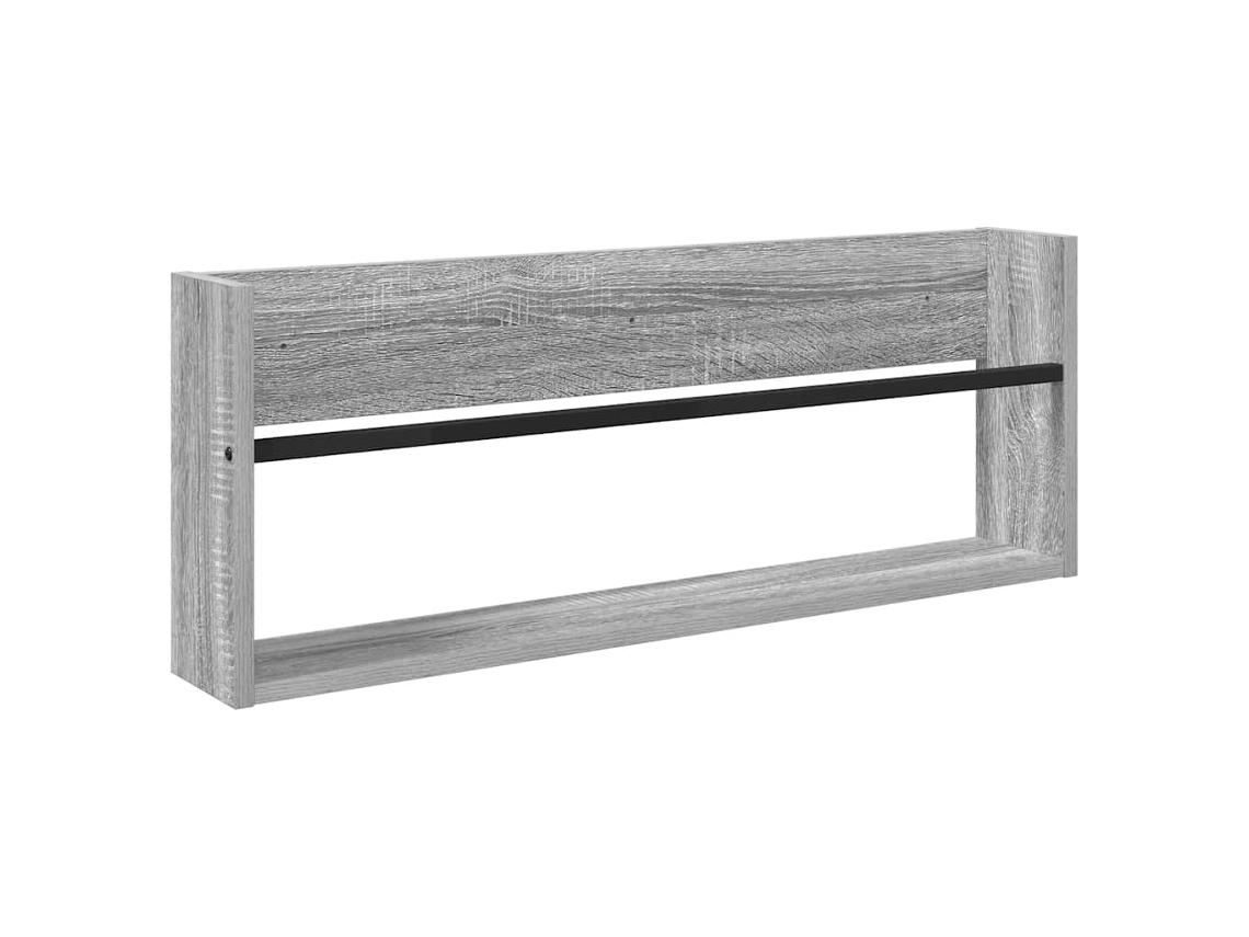 Estante de Revistas com Prateleira Cinza Sonoma 80x12x30 cm MAISON EXCLUSIVE