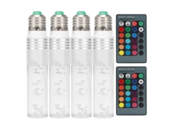 Lâmpada LED RGB 2026 3W com controle remoto para quarto, bar, festa, Natal AC85 265V Prata