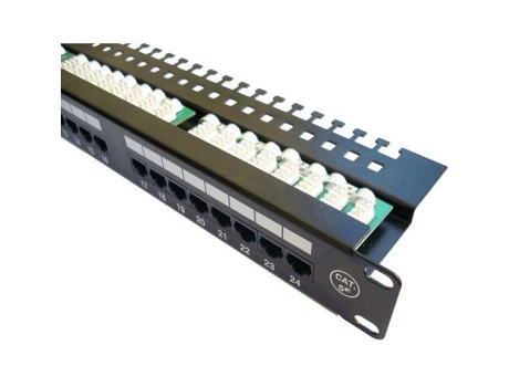 Patch Painel 19 Utp 24 Portas Cat5e Lsa 1u Bk Datacom de Alta Qualidade (3x8p)