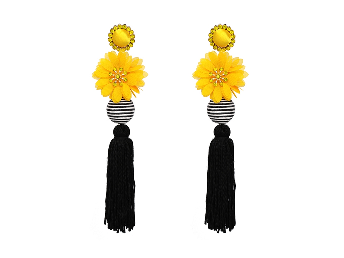 Brincos Redondos Com Tassel Para Mulher