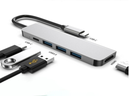 Lurelia Dock Usb-c 8 Em 1 Com 4k 30hz, Hdmi, Ethernet Gigabit, Usb 3.1, Usb 2.0, Pd 15w, Áudio 3,5 Mm Para Macbook