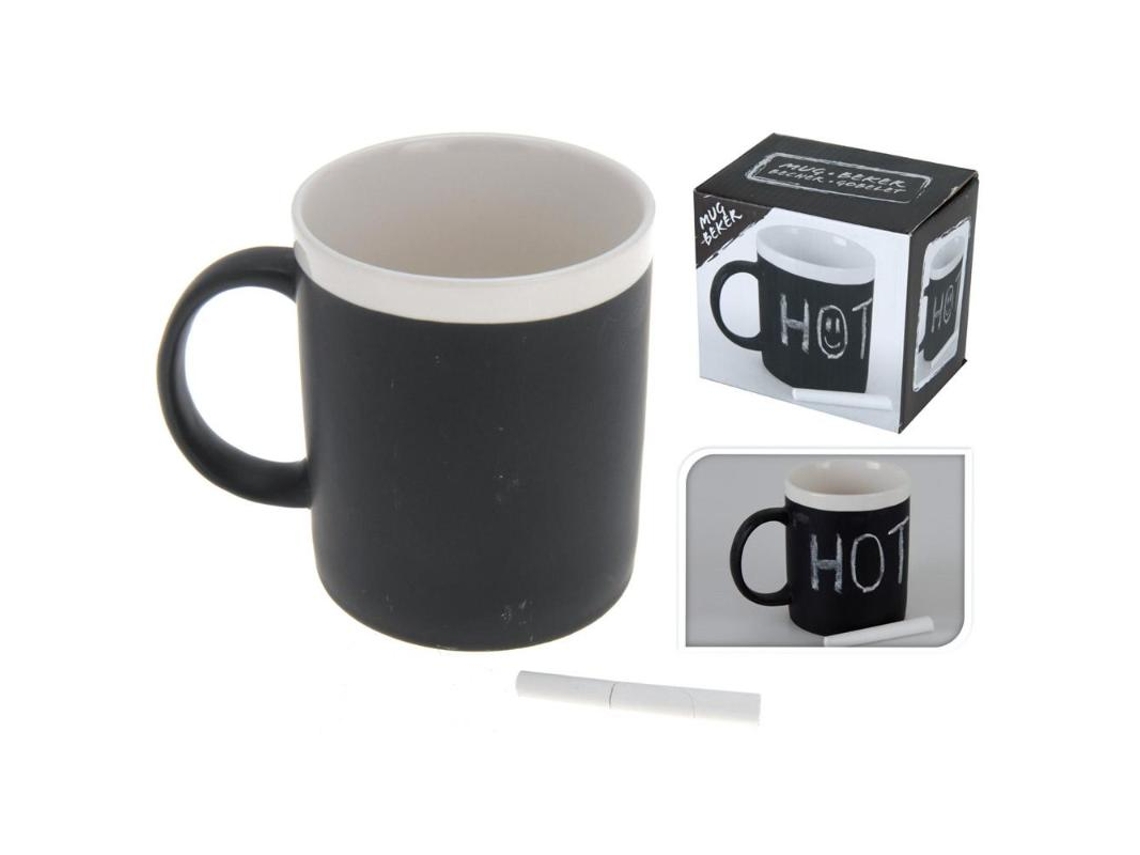 Taza mug loza beker + 2 tizas
