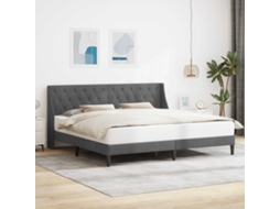 Vidaxl Estrutura Da Cama Cinza Escuro 200 X 200 Cm Veludo