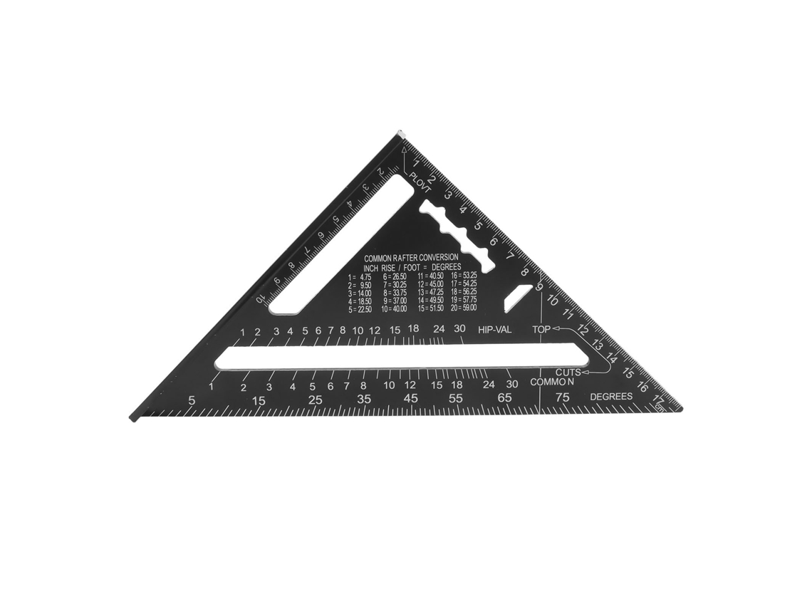 Régua de Velocidade 7 Polegadas Duplex Metal Métrico Imperial Ângulo Reto para Designer Engenheiro