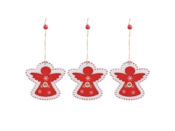 Pendente De Madeira Pintada Para Árvore De Natal