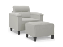 Sofa Chair With Footstool, Sofa Chairs With Footstools Vidaxl Cinzeto Microfibra (n/a)