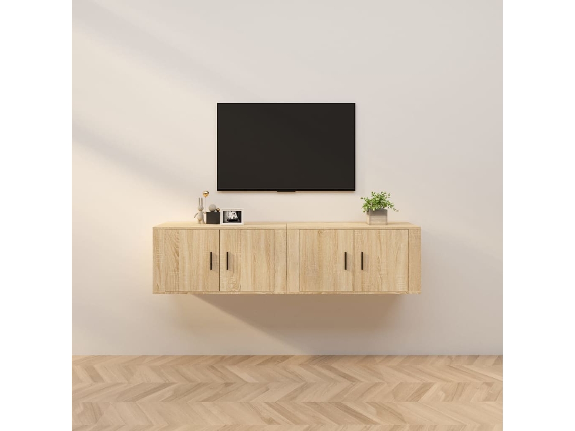 Vidaxl Móveis de Tv de Parede 2 Pcs 80x34,5x40 Cm Carvalho Sonoma