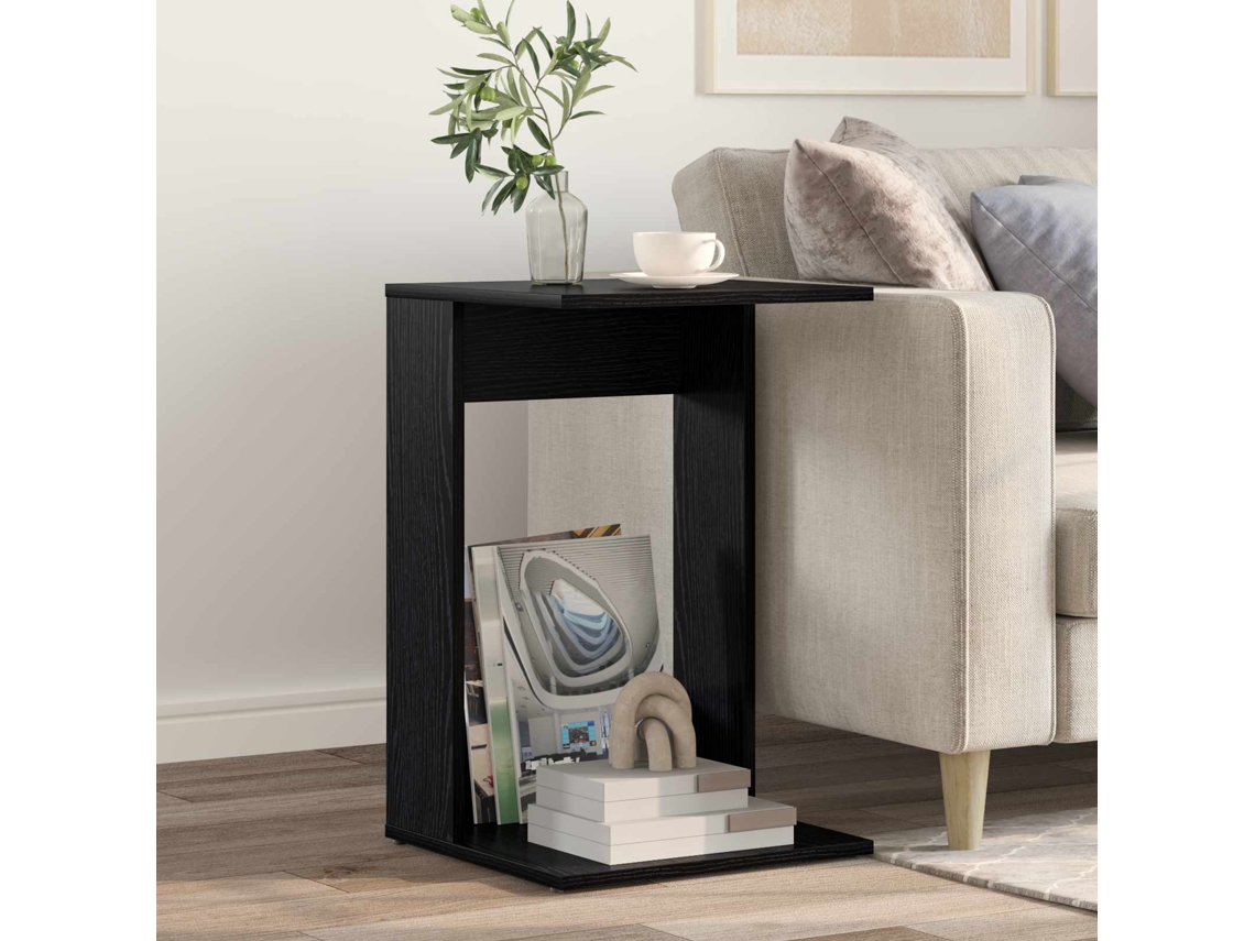 Vidaxl Mesa Lateral Carvalho Preto 40 X 38 X 62,5 Cm