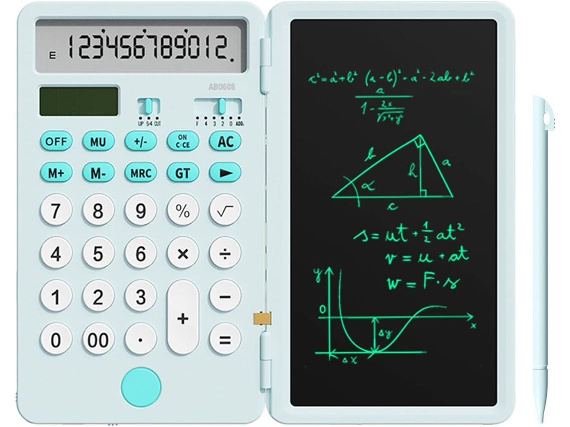 Calculadora Básica E Tablet De Escrita Lcd De 6,5 Polegadas Com Função De Contagem E Anotações (azul)
