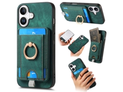 Capa Para Iphone 17 Em Couro Com Compartimento Magnético Dividido Para Cartão.