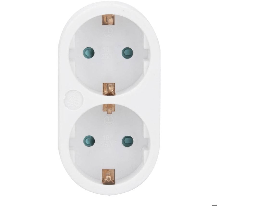 Ficha Dupla Frontal 16A Branco BOOST emb. 1 un