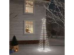 Vidaxl Árvore De Natal Com Espeto 108 Luzes Led 180 Cm Branco Frio