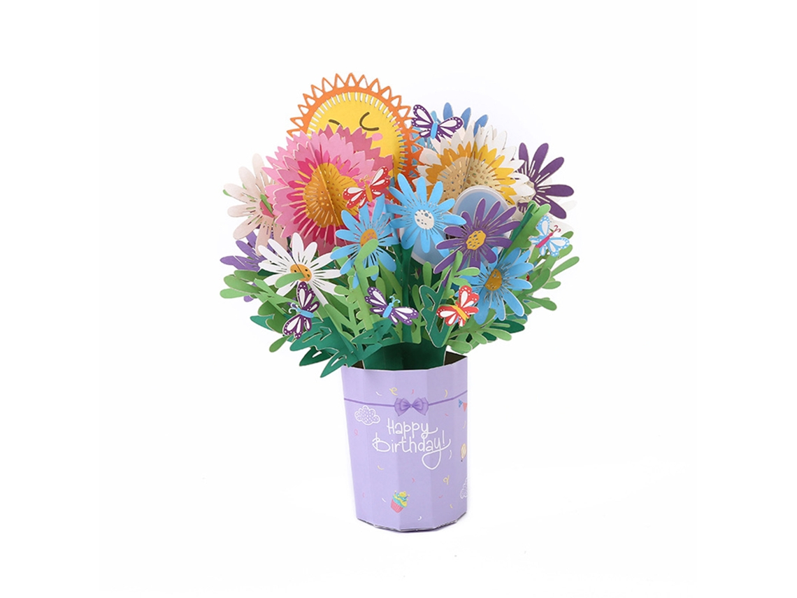 Cartão de Saudação com Bouquet Pop up Daisy