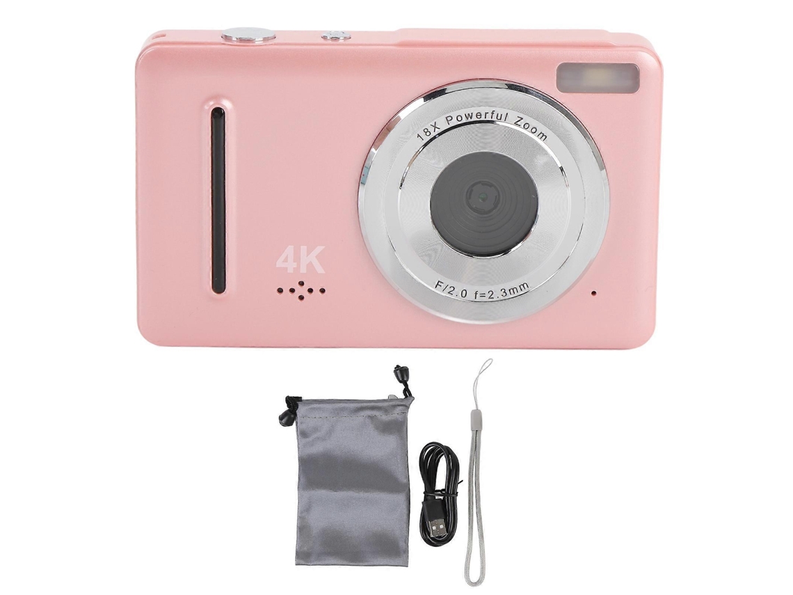 Câmara Digital Compacta 64mp Vídeo 4k Zoom 18x Ecrã 2,4 Polegadas Rosa