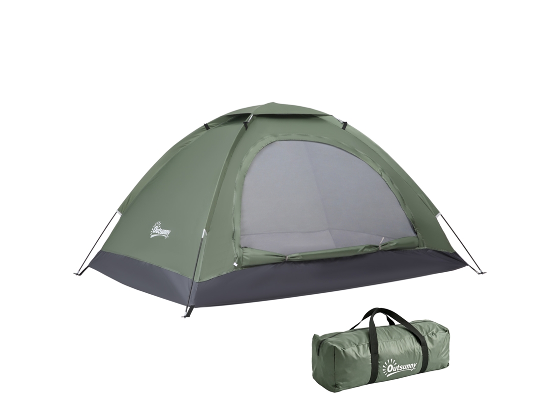 Barraca de camping BRAVENTO, dobrável, 2 janelas, tela, transporte, 206x152x110cm, verde