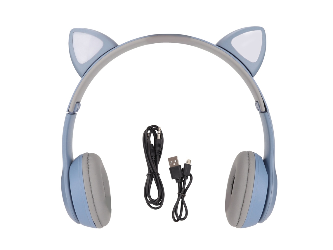 Fones de ouvido Bluetooth TWS com microfone, orelhas de gato EOOCOO
