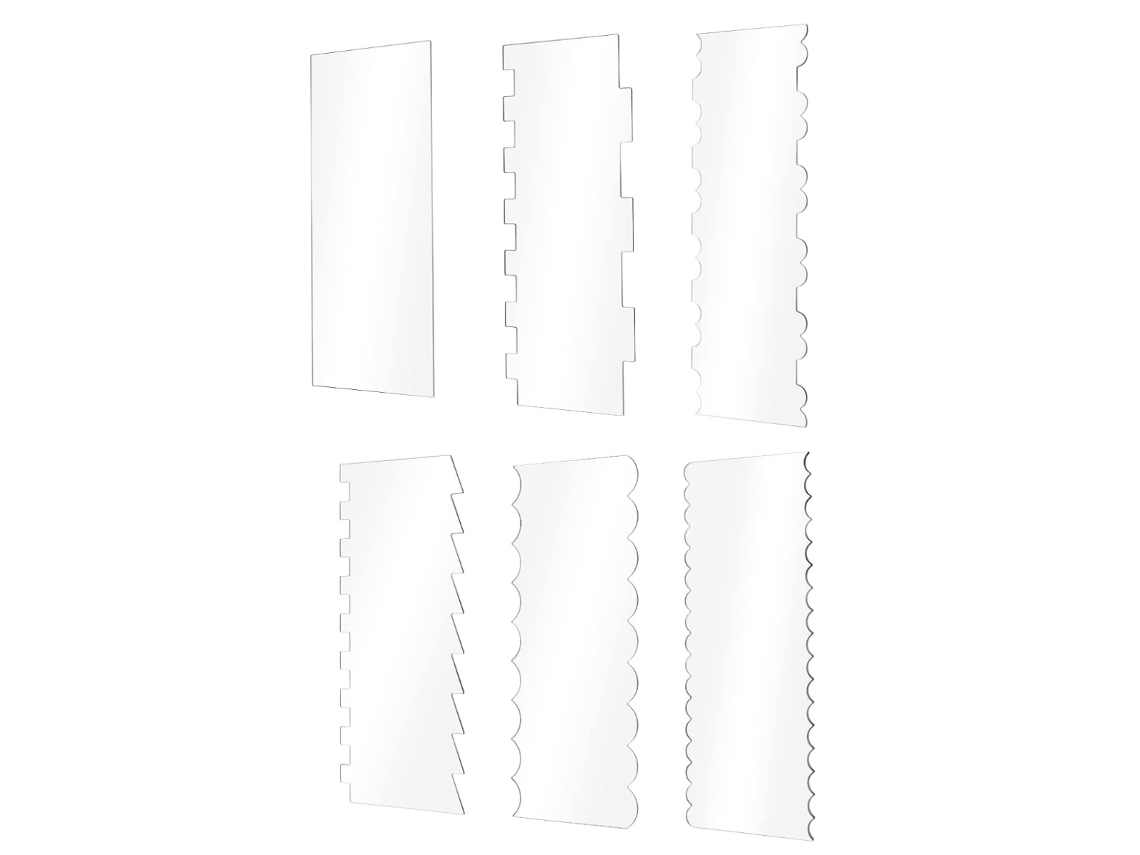 Conjunto de Espátulas de Acrílico Transparente para Bolos Alisador Espátula e Pente para Borda NEVEANCE