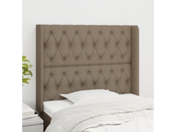 Cabecero con Alas de Tela 93x16x118/128cm Gris-Marrón