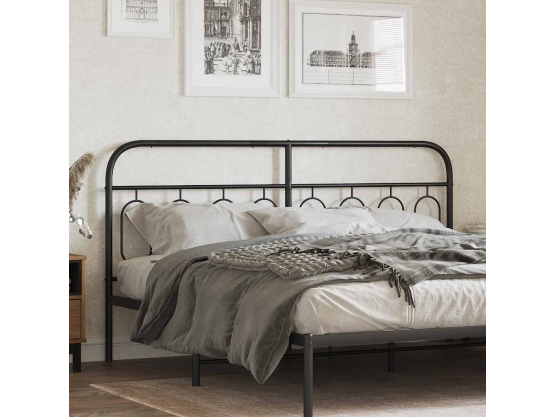 Vidaxl Cabeceira De Substituição 193 Cm Metal Preto