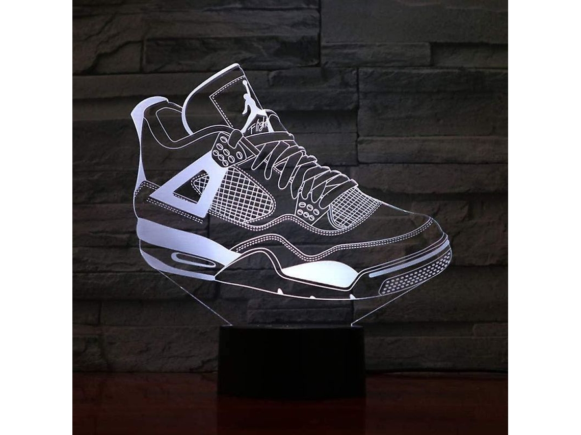 Luz Noturna Zapatos De Basquete Retro Ilusão 3d Led Sensor De Toque Presente Para Crianças Decoração De Quarto