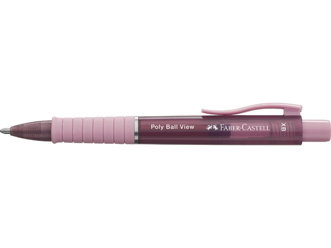 Caneta Esferográfica Retrátil FABER-CASTELL Poly Ball View Rosa