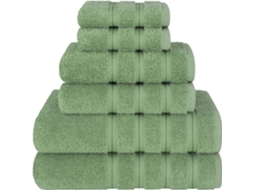 Conjunto de 6 Toalhas de Algodão BRILVIBERA (verde, Fruta)
