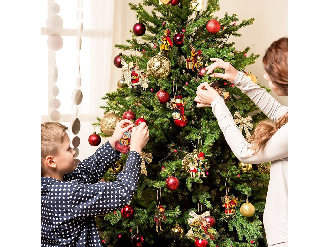 Conjunto De 45 Pendentes De Natal Laxiscreed Com Corda De 10m Para Decoração De Árvore E Diy