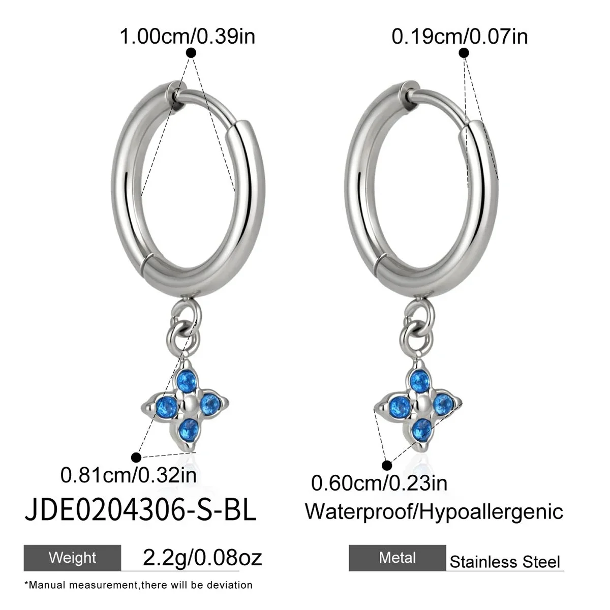 Brincos De Flor De Zircônia Colorida, Joias Delicadas Em Aço Inoxidável À Prova D'água.